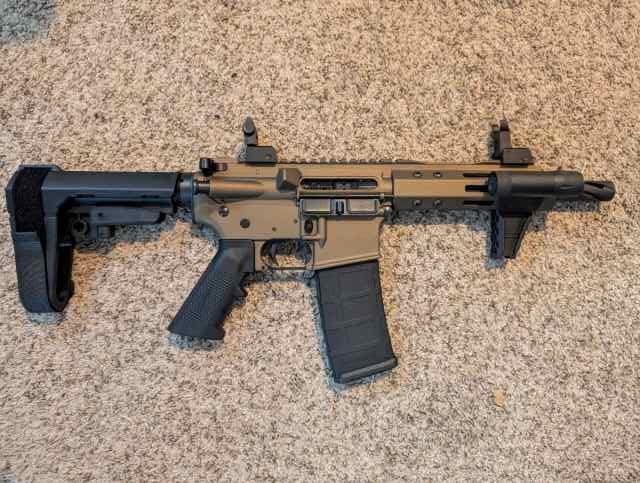 Ar15 ARP Pistol 300 AAC 7.5&quot; Burnt Bronze extras