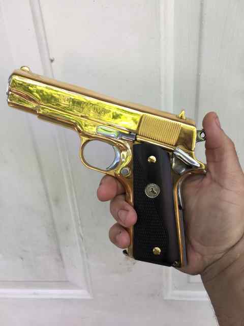 Colt 1911 .45 custom 24k gold