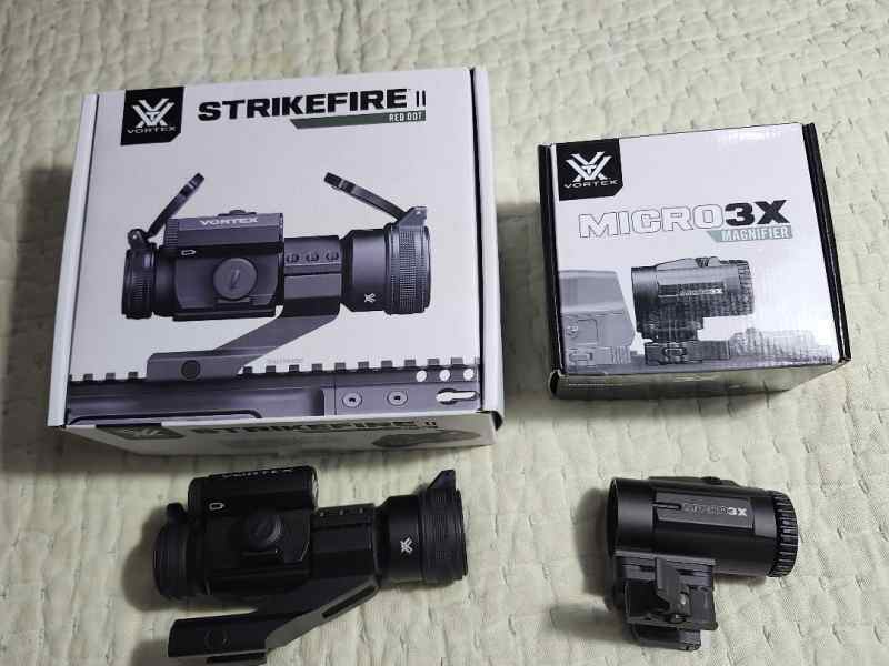 Vortex Strikefire II + Vortex Micro 3x Magnifier 