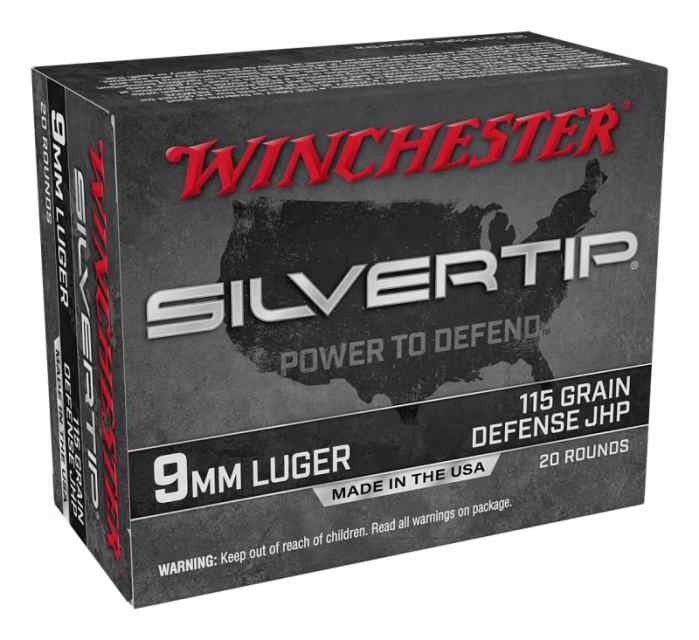 Winchester Silver Tip JHP defense 9mm 115grn