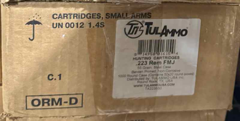 TulAmmo 223 Remington Ammo 55 Grain FMJ