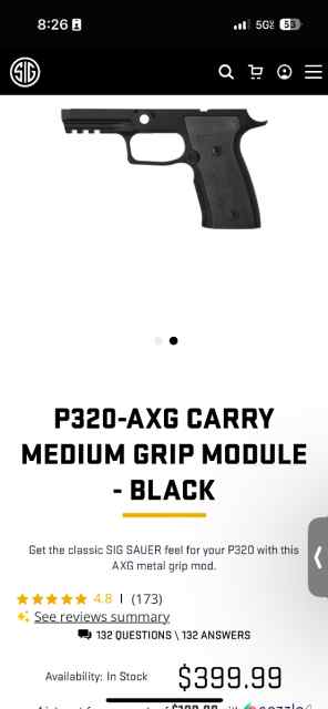 Sig Sauer 320 AXG Carry Grip Module 