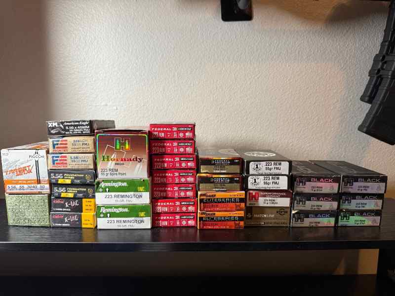 Various rounds of 5.56/223 7.62/39 and 22LR