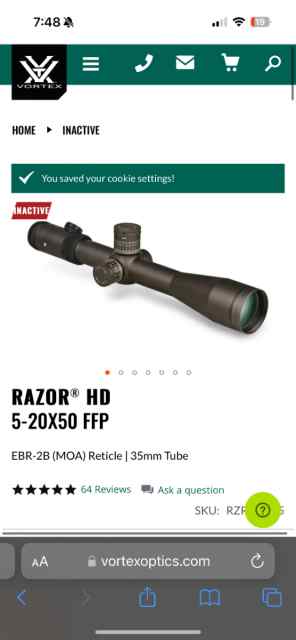 Vortex Razor HD 5-20-50 FFP gen 2