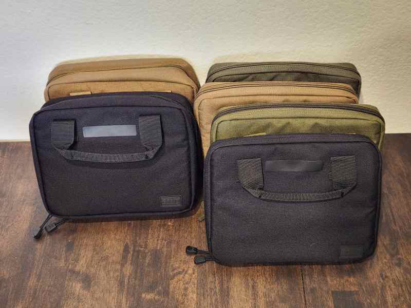 6- 5.11 Pistol cases, single and double, like new 