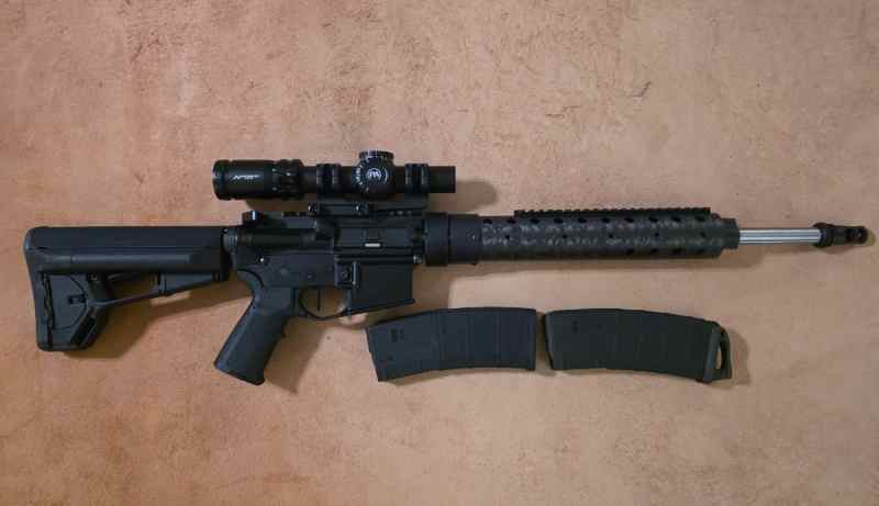 MEGA Arms AR, 16&quot; SS Hbar, ACSS 1-6x24, CF Handgrd