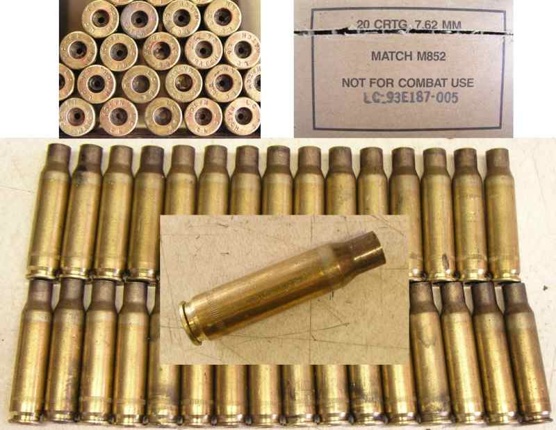 LC MATCH 7.62x51 ONCE FIRED BRASS for reloading