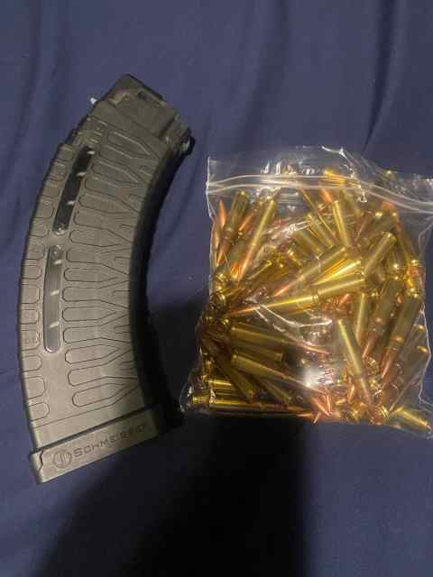 Ak 60 rd mag &amp; ammo 7.62x39