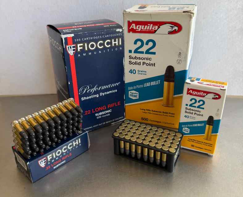 22 lr Subsonic Aguila &amp; Fiocchi 40 Gr. SP &amp; HP