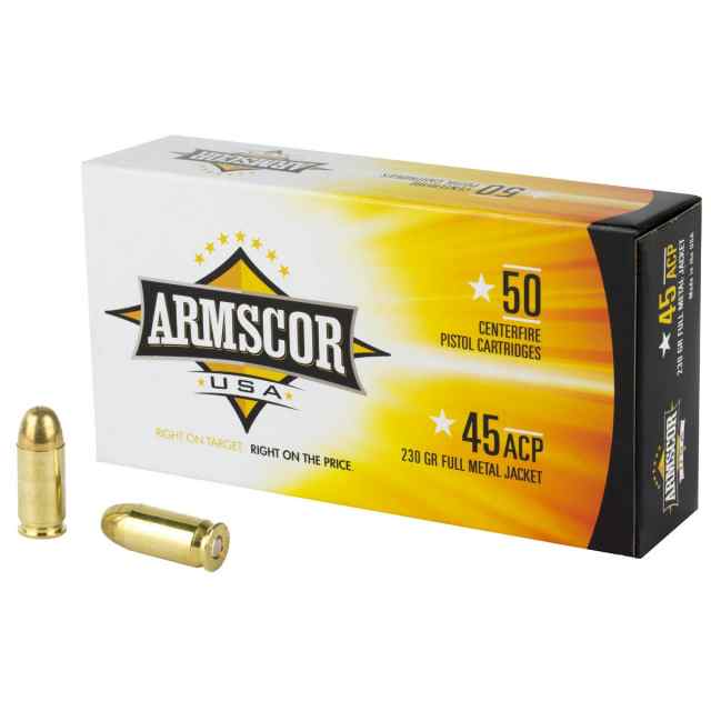 ARMSCOR 45ACP 230GR FMJ BRASS 50RD BOX
