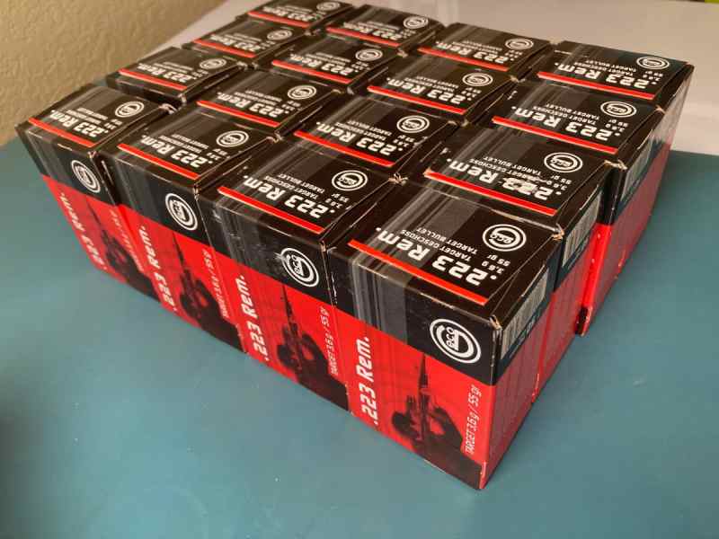 600 rounds SWISS QLITY GECO 223 Rem 55 gr target