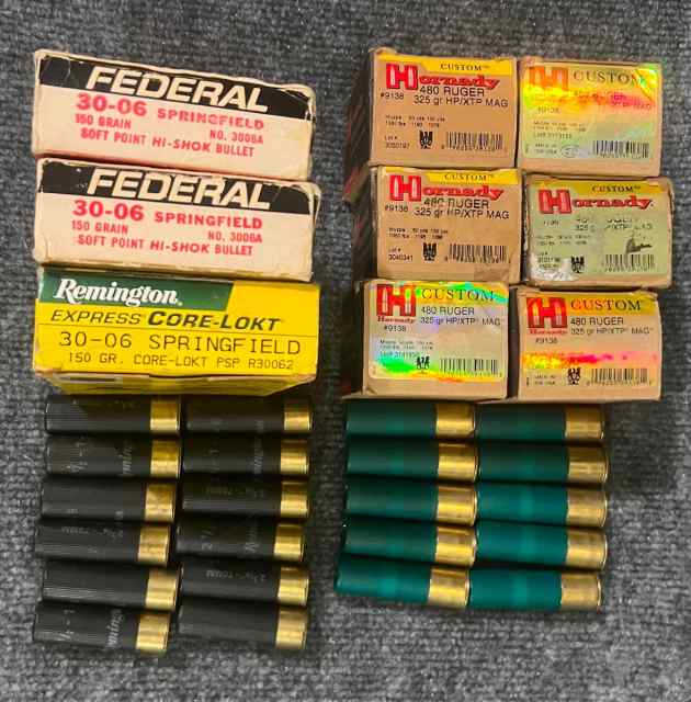 FEDERAL, REM, HORNADY / 30-06 - 480 RUGER - 16ga 