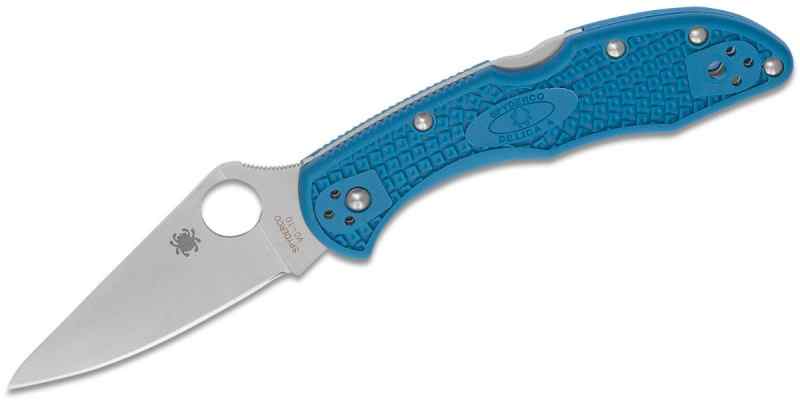 Spyderco Delica 4 2.88" Flat-Ground Satin Blue - S