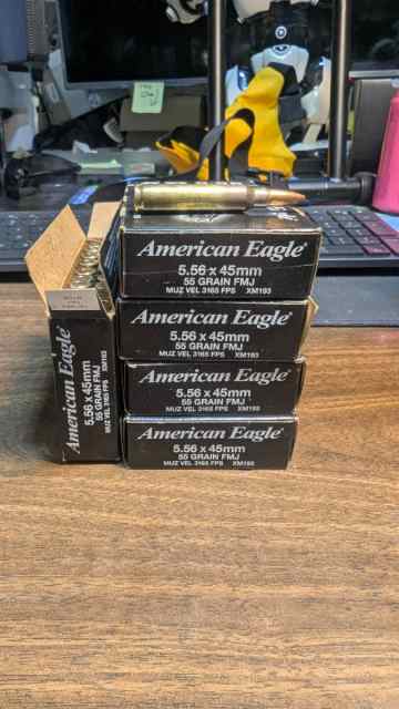 American Eagle 5.56 NATO XM193 55gr FMJ Rifle Ammo