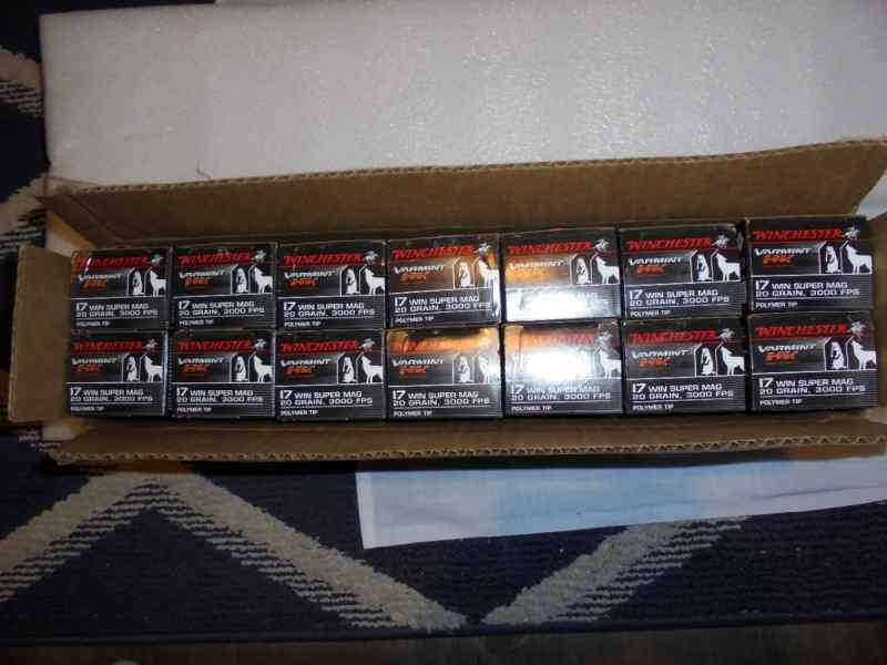 Winchester 17 WSM 20gr./3000fps rimfire ammo