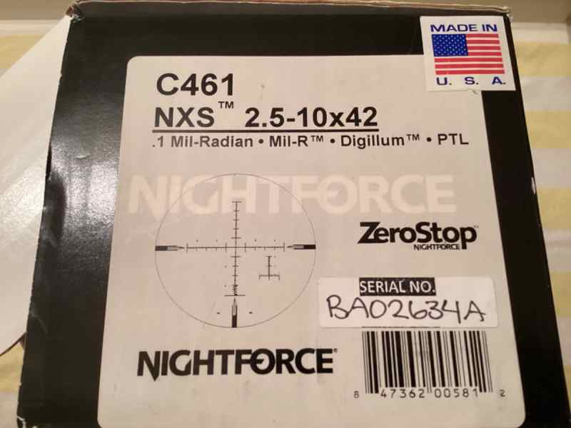 Nightforce NXS 2.5-10x40, illum. Aadmount caps