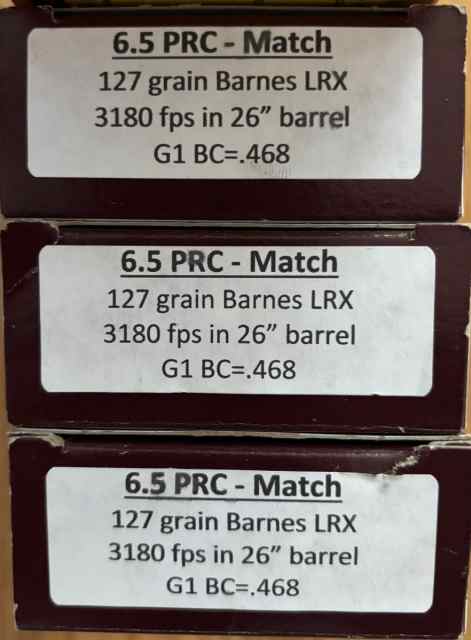 6.5 PRC Custom Reloads of Dallas/Federal Fusion