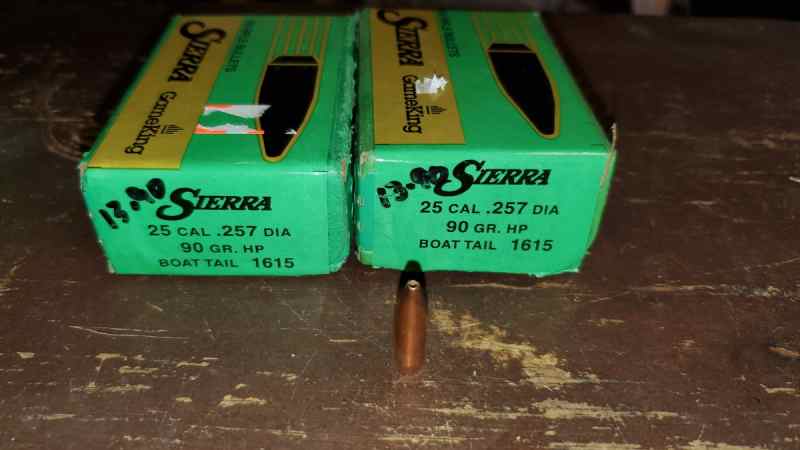 Sierra 25 cal (257) 90 gr HPBT bullets