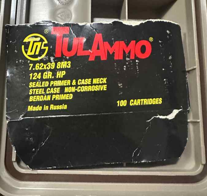 1168 rds of 7.62x39mm FMJ/TulaHP 8m3 Houston