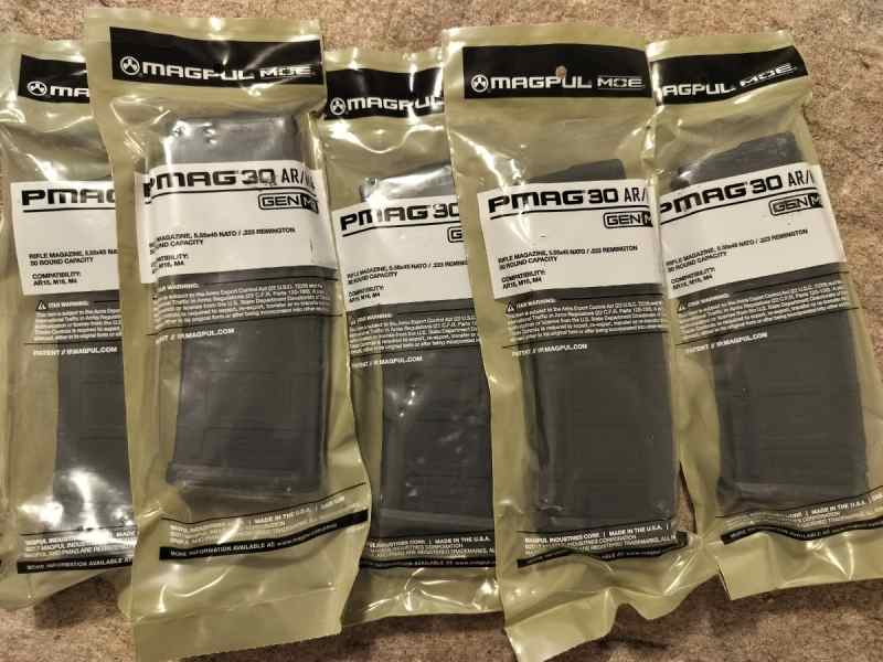 MAGPUL PMAG AR-15 30 RD LOT of 5 New