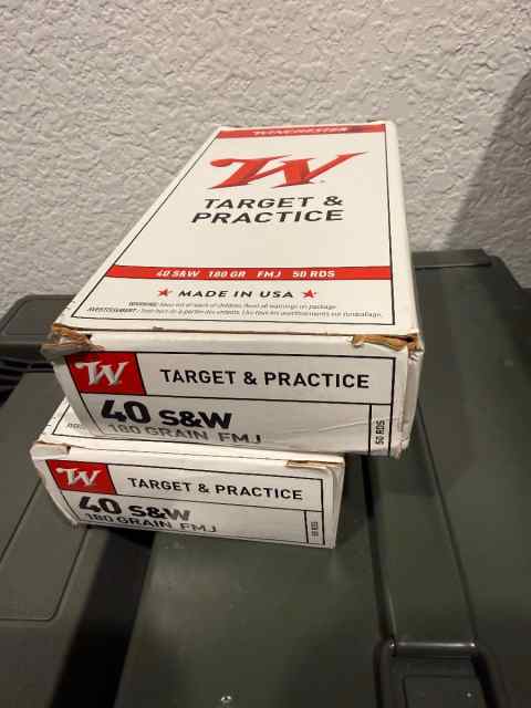 Winchester 40 S&amp;W 180gr 100 rounds 