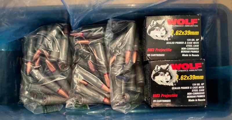 Wolf Tula Mfg 7.62x39 8M3 124gr HP