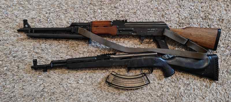 SKS m takes AK mags with red dot rear sight mount