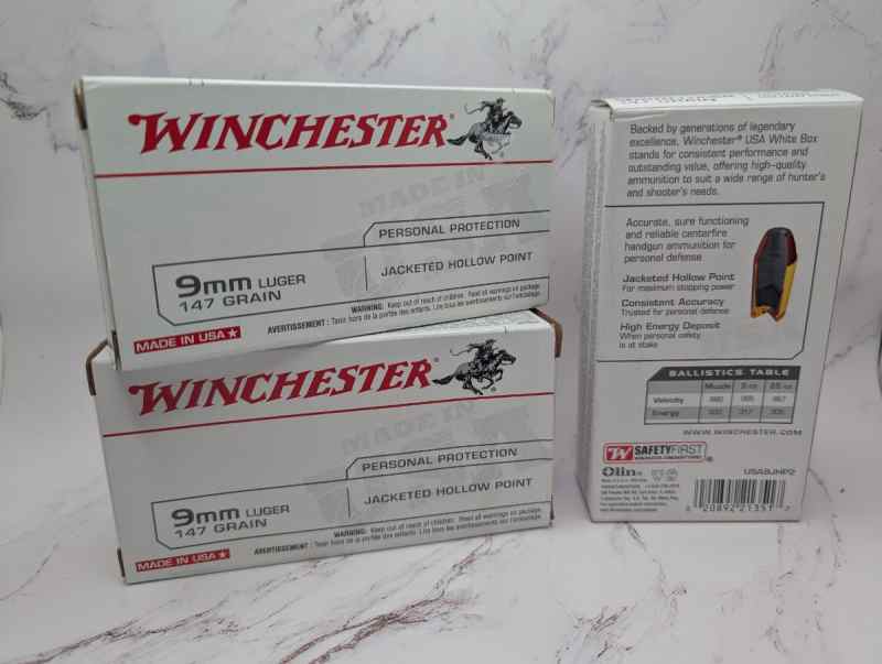 Winchester 9mm 147 grain JHP Hollow Points 450rds