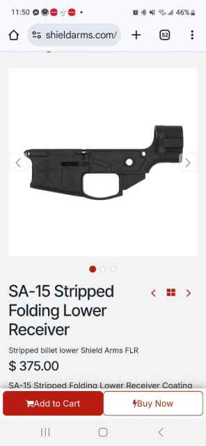 Shield Arms Folding AR15 Billet Lower $275