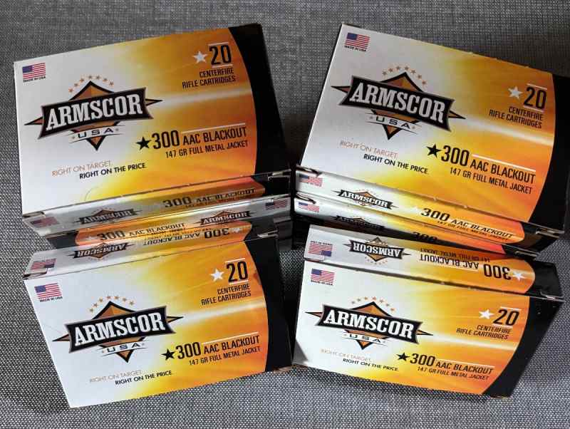 200 rounds Armscor 147gr 300blk