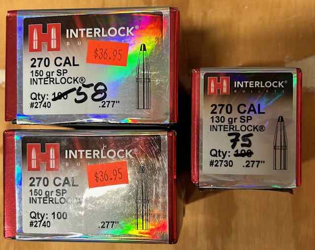 Hornady Interlock .277 Bullets - 130gr and 150gr
