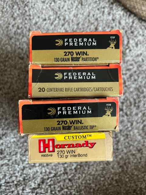 Federal Nosler Partion &amp; Hornady .270 130 Grain