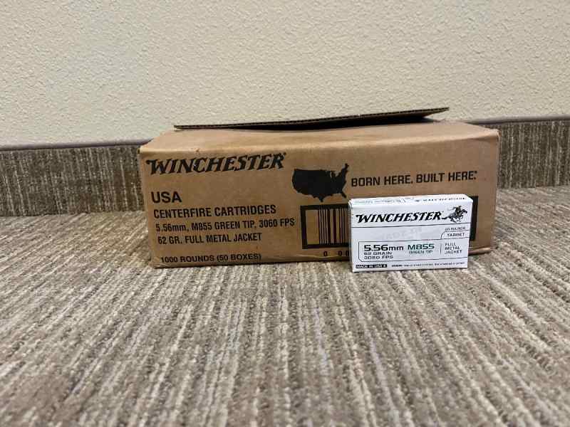 1000 rounds Winchester M855 5.56 62GR 