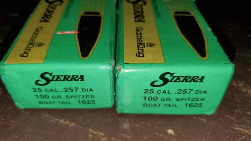 Sierra 25 cal (257) 100 gr Spitzer BT bullets