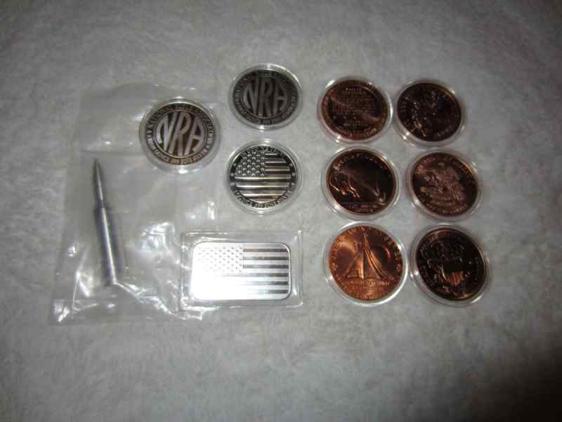 Assorted Silver (6) &amp; Copper (6) Ounces