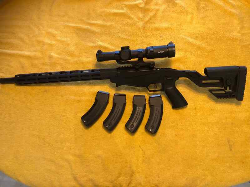 Ruger Precision 22 WMR Rifle w/scope 4 mags $550