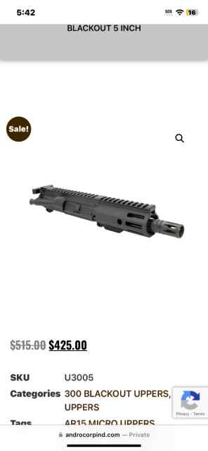 Micro 300blk out upper 