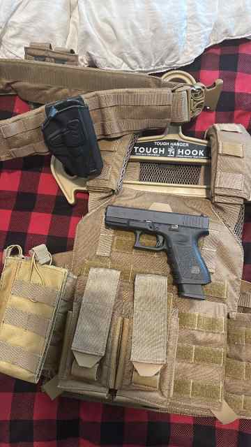Lvl 4 vest and 9mm Glock for sale 