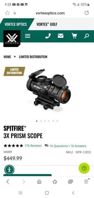 RARE VORTEX SPITFIRE 3X GEN 1 BRAND NEW !!!