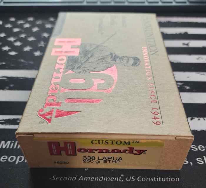 338 Lapua Hornady 250gr BTHP