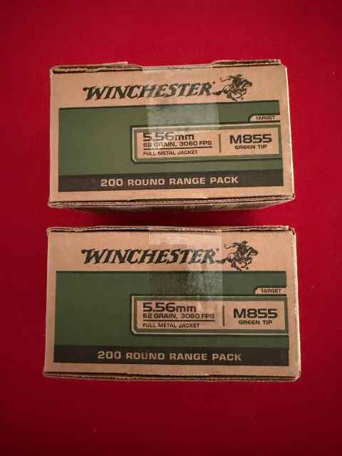 Winchester 5.56 - M855 Green Tip - 200 Round Boxes