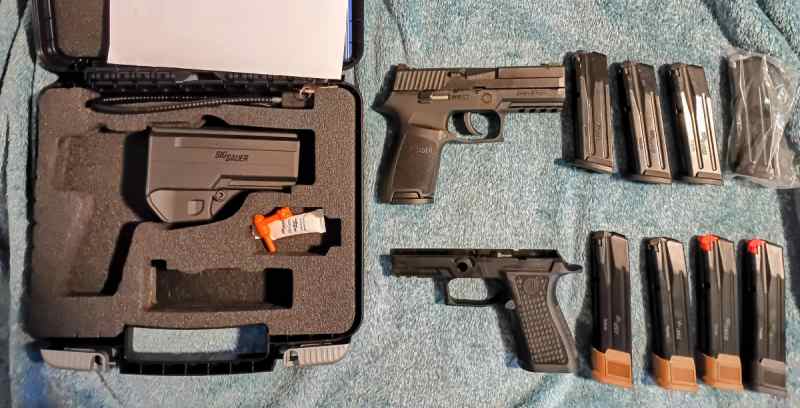 Sig with 9 mags and X grip for trade/sell