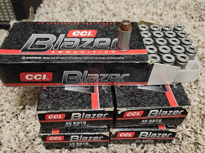 .45 ACP CCI ammo lot (250 rounds)