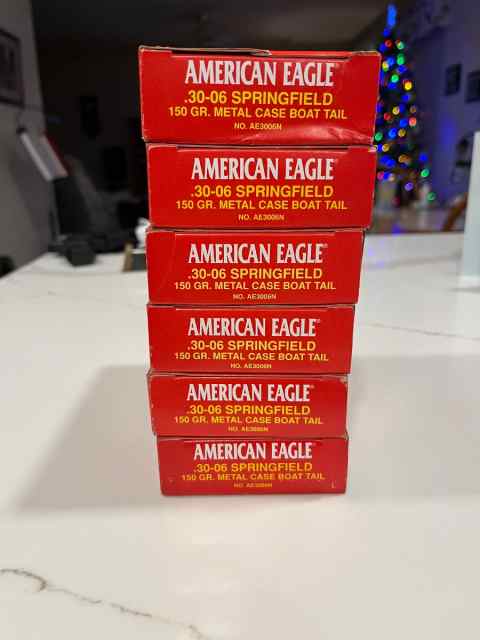 30-06 Federal American Eagle 6 bxs 150gr boat tail