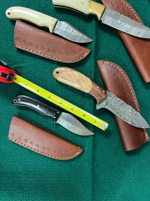 Custom Damascus hunting knives  