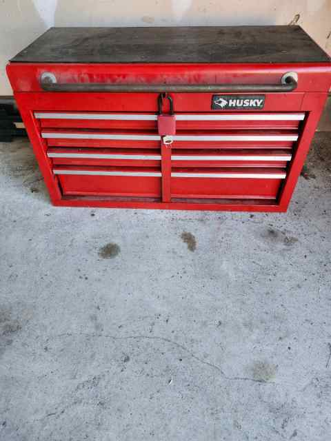 Gently Used Heavy Duty HUSKY Toolbox W/Tools 