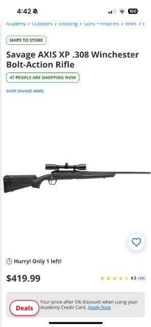Savage Axis XP .308