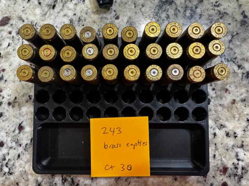 243 (30) and 6.5 creedmoor (41) brass empties