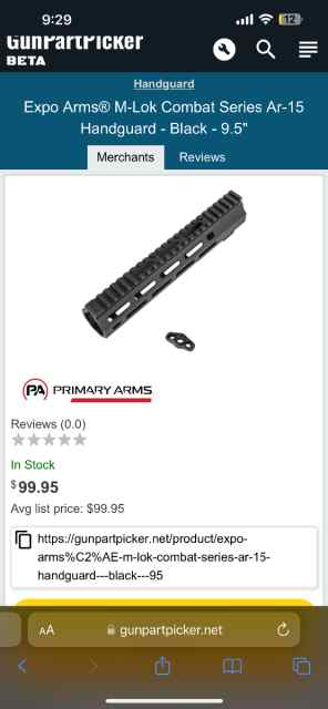 Expo Arms Combat Series Handguard 9.5”