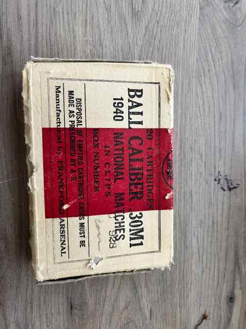 1940 national matches box of M1 Garand 30-06 